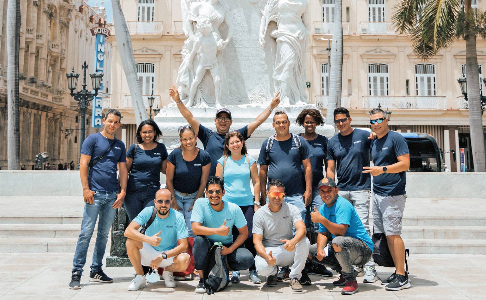 A group photo of Cuban Adventures tour guides